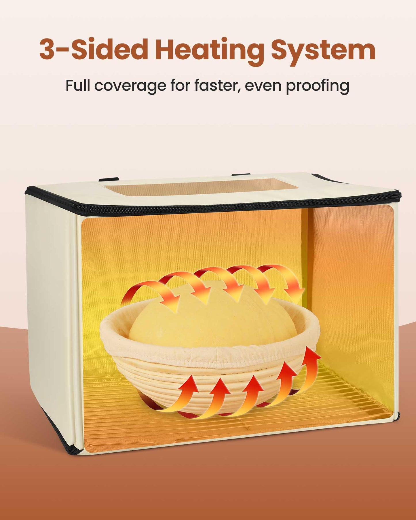 LIFVCNT Bread Proofing Box, Foldable Dough Proofer with Shelf, Adjustable Temp (50–113℉) & 1–12H Timer, Sourdough Starter Warmer for Home Bread & Pizza Baking