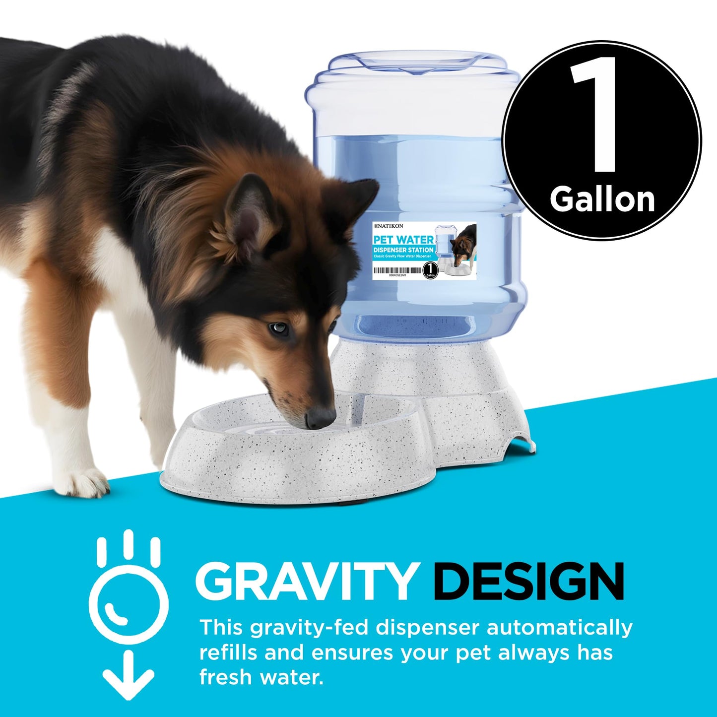 Automatic Pet Waterer Dispenser with BPA-Free Design – 1 Gallon Capacity, Convenient Waterer Solution Ideal for Dogs and Cats Small and Large Pets