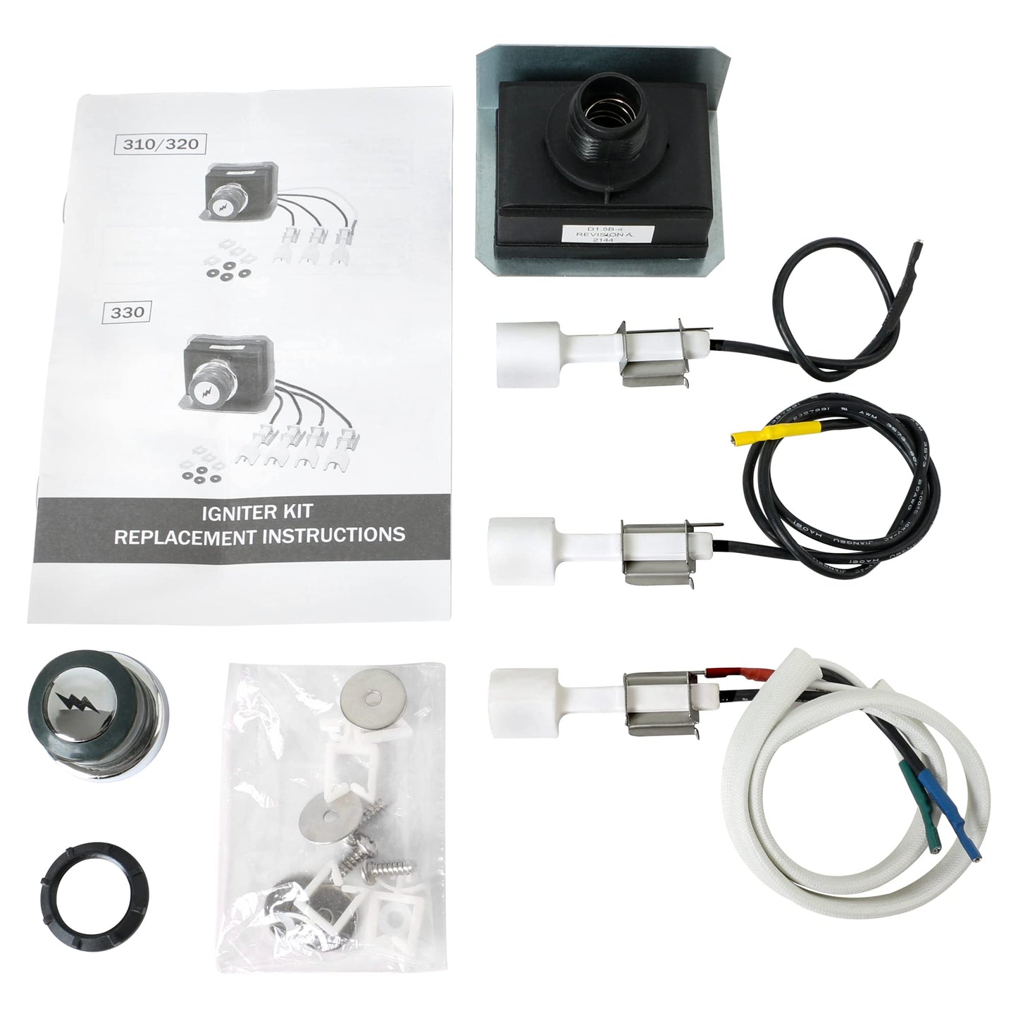 ATKKE Igniter Kit 7628 for Weber Genesis 310/320 Grill (Model Years 2011-2016) Grill with Front Mounted Control Panel, for Weber Genesis 310 320 Series Grills Replacement
