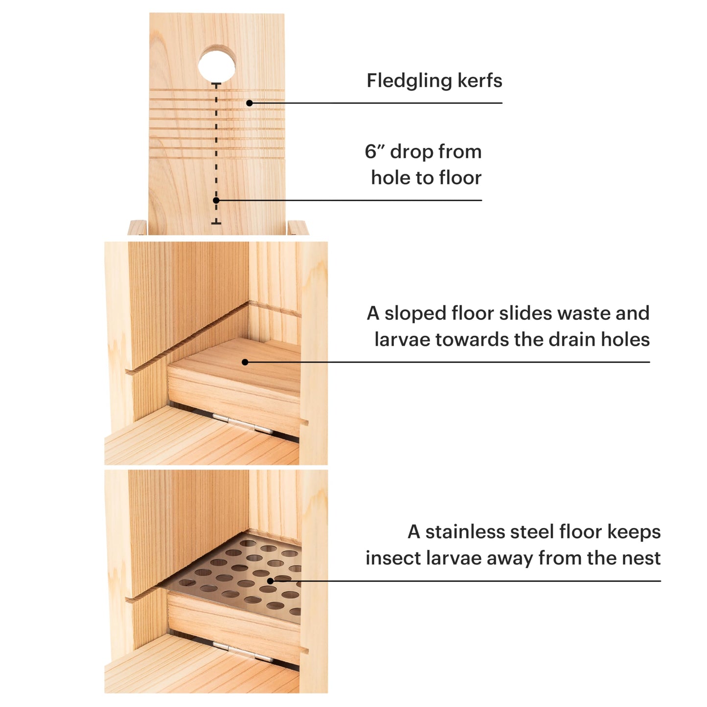 WHITEHORSE Premium Bluebird House - A Bird House Built to NABS Specs - Nestbox for Various Songbird Species - Cedar Bluebird Box House - Weatherproof Bird Houses for Outdoors