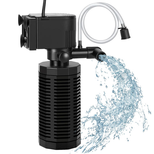 Aquarium Internal Filter for 30~100 Gallons - Ultra-Quiet Fish Tank Filters 400GPH Submersible Power Pump Filter with Biochemical Filtration Air Supply Water Clean
