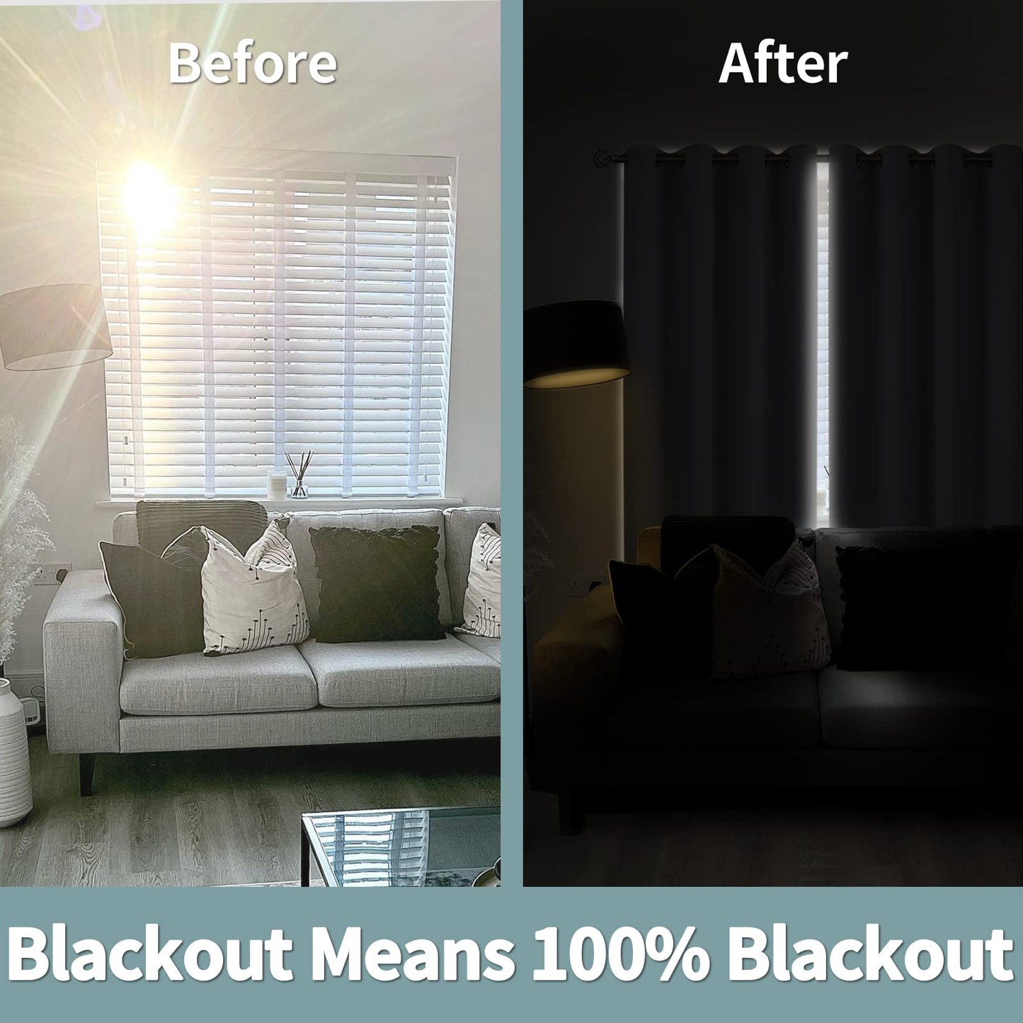 BGment Thermal Insulated 100% Blackout Curtains for Bedroom with Black Liner, Double Layer Full Room Darkening Noise Reducing Grommet Curtain, 2 Panels of 52 x 84 Inch, Pure White