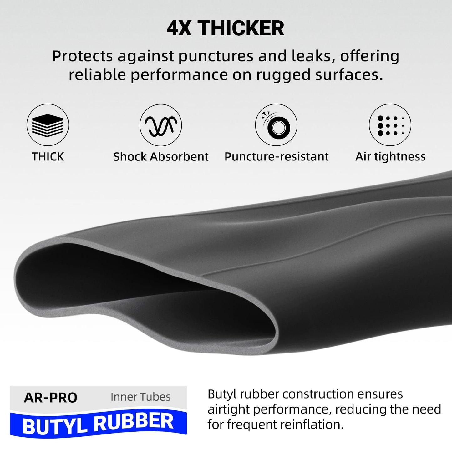 AR-PRO Replacement 22x11-10, 20x10-10 Inner Tubes for ATV UTV, Lawn Tractor, Garden Trailer, Golf Cart, Snow Blowers - with TR4 Straight Valve Stems - Made from Durable Butyl Rubber (Set of 2)