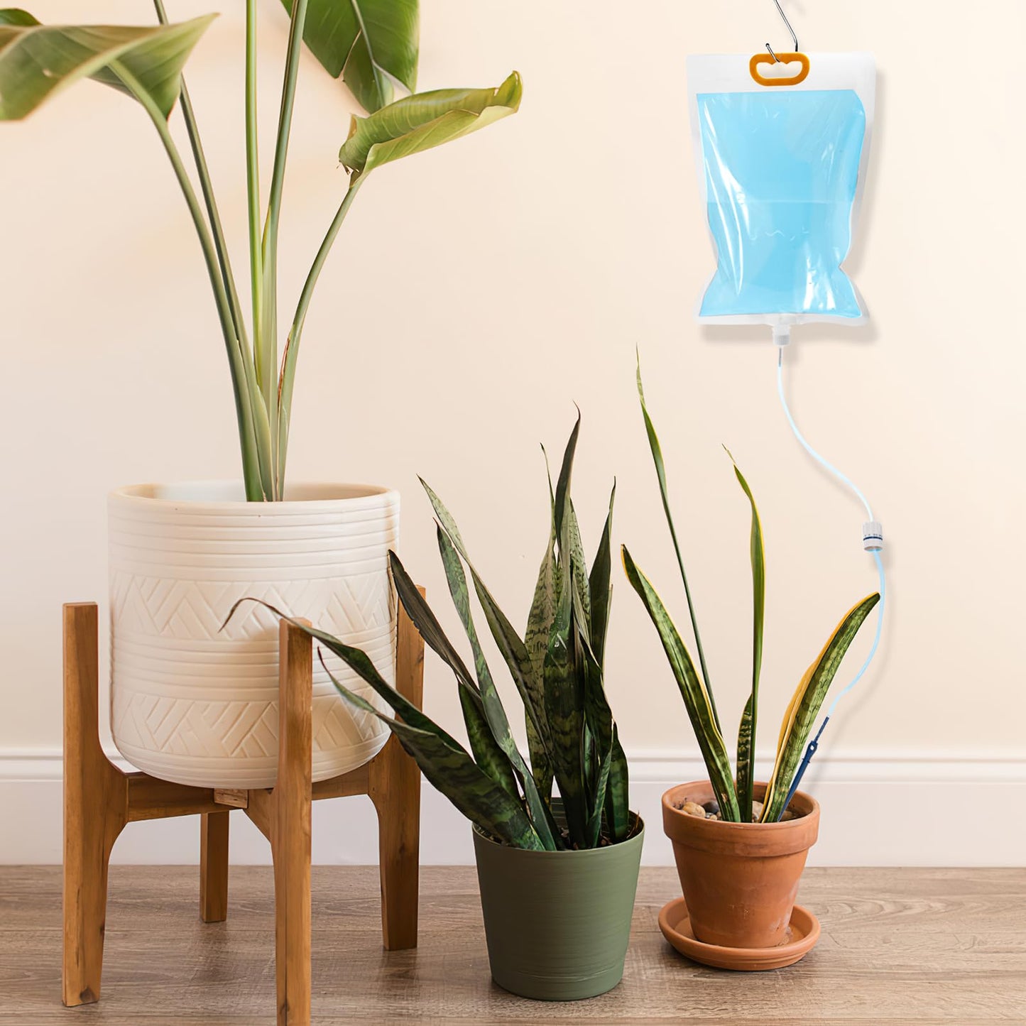 12 Pcs Self Watering System for Plants, 3.5 L Plant IV Water Bag Automatic Plant Waterer Self Watering IV Drip Bag Irrigation Drip Watering Bag with Adjustable Flow for Indoor Outdoor Potted Plant