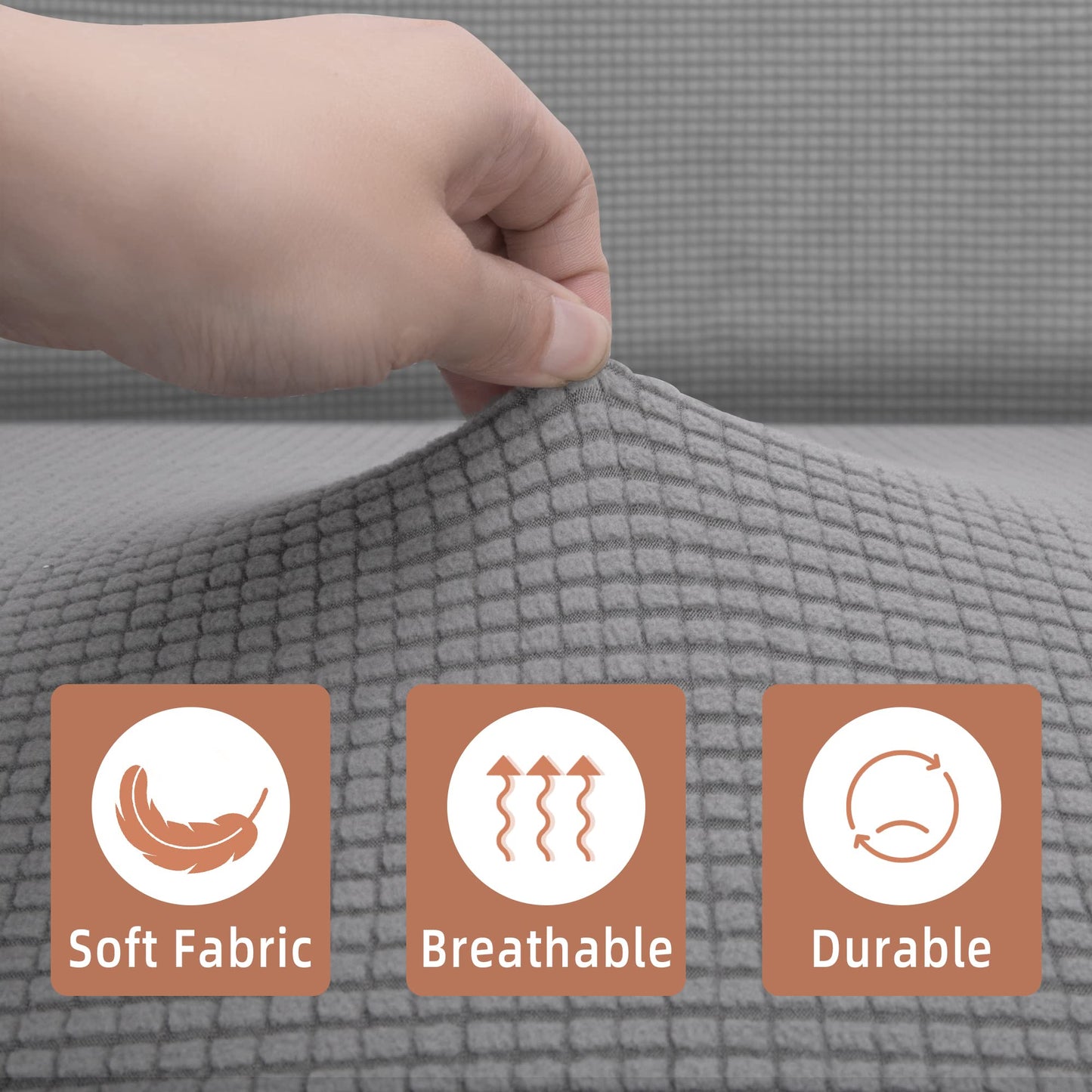 Tlswshsy 2Set RV Dinette Cushions Covers- RV Stretch Sofa Seat Slipcovers -Washable Loveseat Sofa Furniture Protector for RV Camper Car Bench (Grey 2 Backrest Covers & 2 Bench Covers)