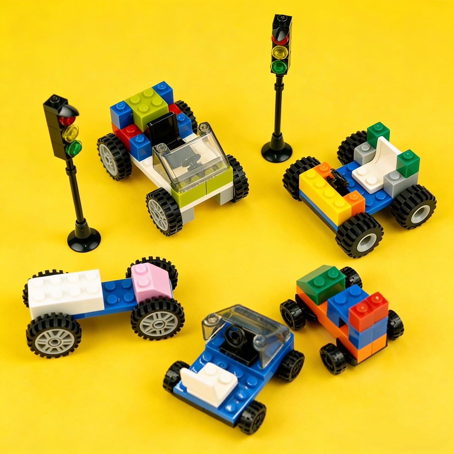 BroTex Classic wheels, axles and building blocks, building toy car, bus, robot and much more, toy for children, boys and girls from 6 years, gift idea