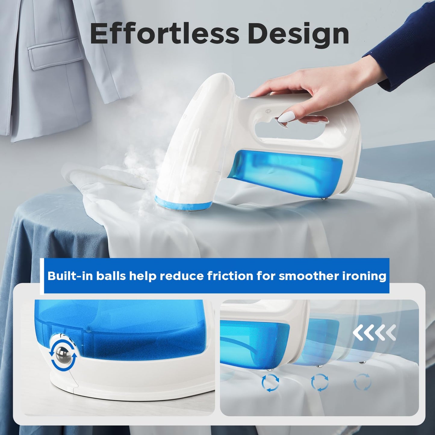 Bear Steamer for Clothes, 1300W Powerful Fast-Heating Handheld Garment and Clothes Steamer with Large 230ml Tank, Auto-Off Safety, Includes Brush, Perfect for Home and Travel Wrinkle Removal
