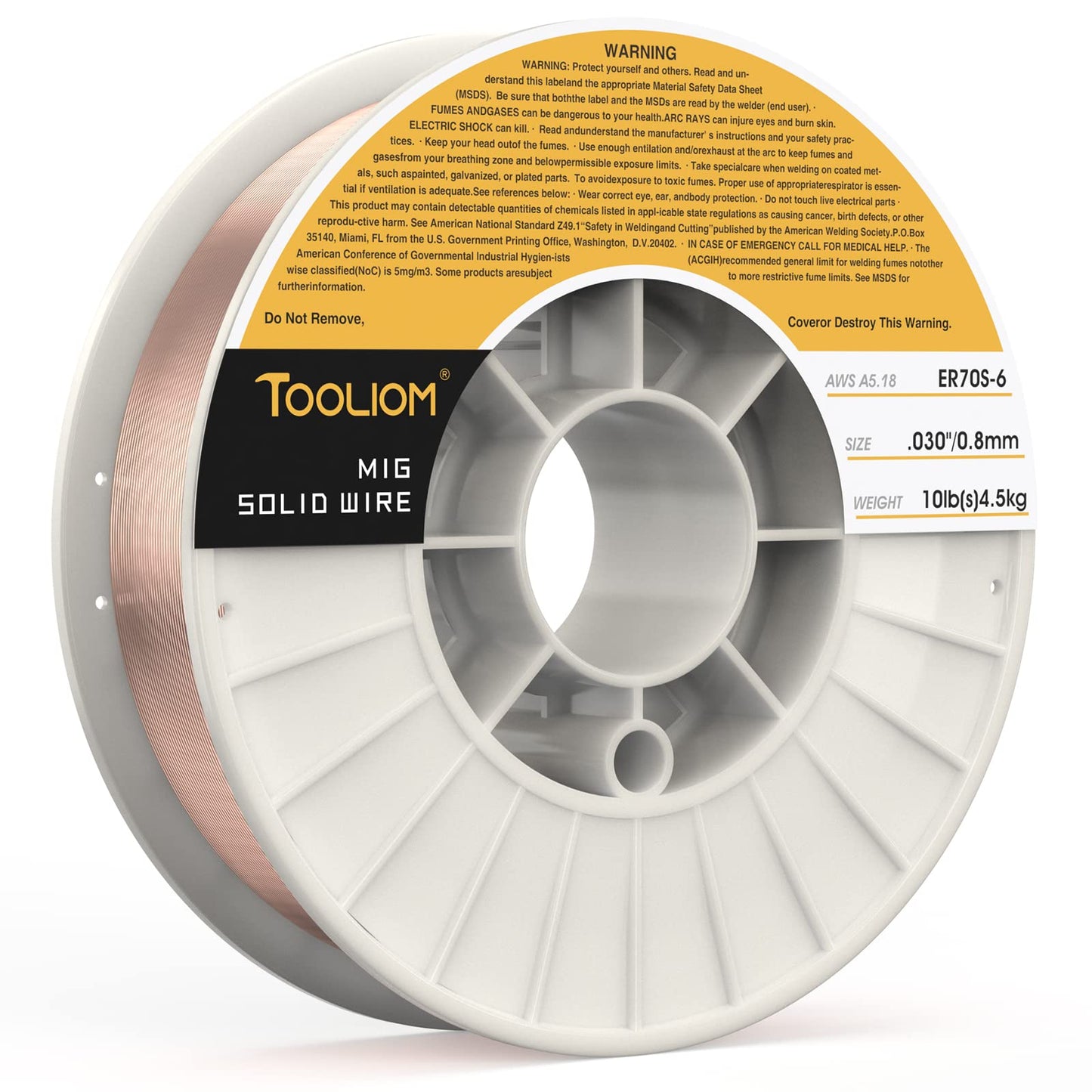 TOOLIOM MIG Welding Wire ER70S-6 .030"(0.8 mm) 10LB Solid Carbon Steel Welding Wire High Feedability MIG Wire