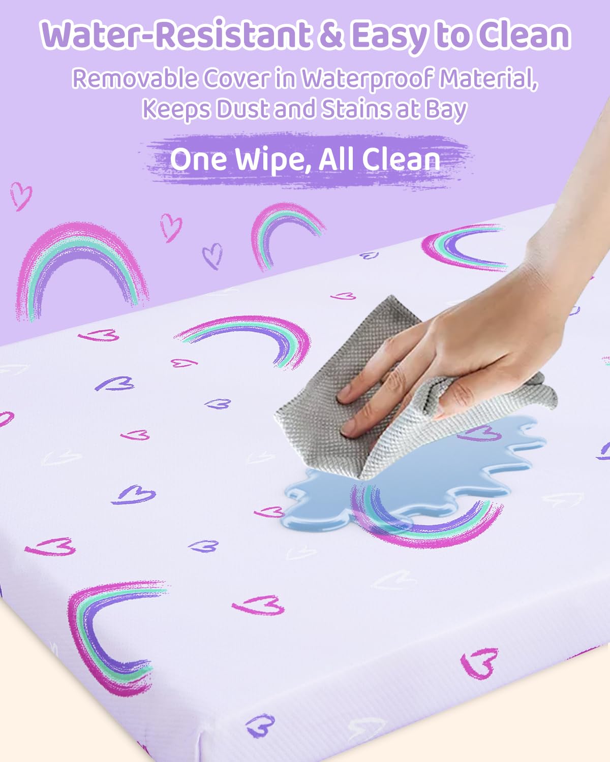 Pack and Play Mattress - 38" x 26" Soft Breathable Portable Mattres Waterproof & Washable Perfectly fits Pack n Play