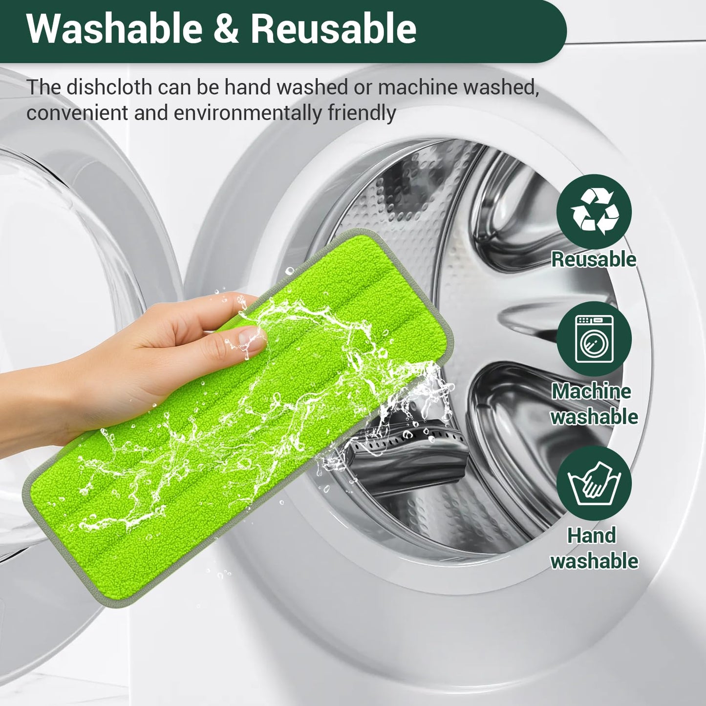 10Pcs Mop Replacement Pads, Compatible with Rinse 'n Wring Mop Universal Mop Pads Mop Head Refills Washable Wet Mop, Compatible with Most Rinse 'n Wring Mop Size Mops