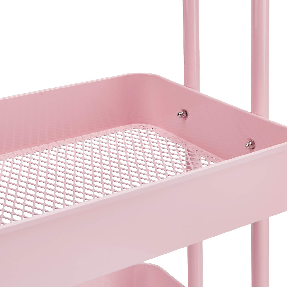 Amazon Basics 3-Tier Metal Rolling Utility or Kitchen Cart - Dusty Pink
