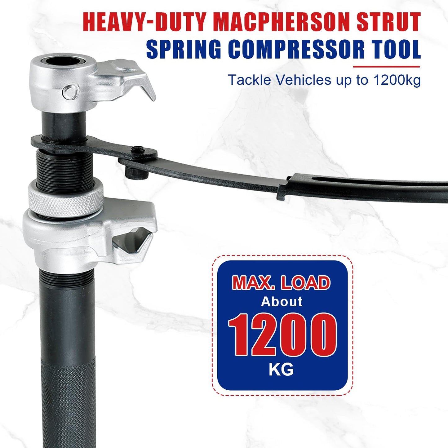 NYXOVA Coil Spring Compressor Tool, Heavy Duty Macpherson Strut Spring Compressor Tool,Ultra-Rugged Strut Spring Compressor Tool with Safety Guard,2200lb Capacity 11in Jaw Opening