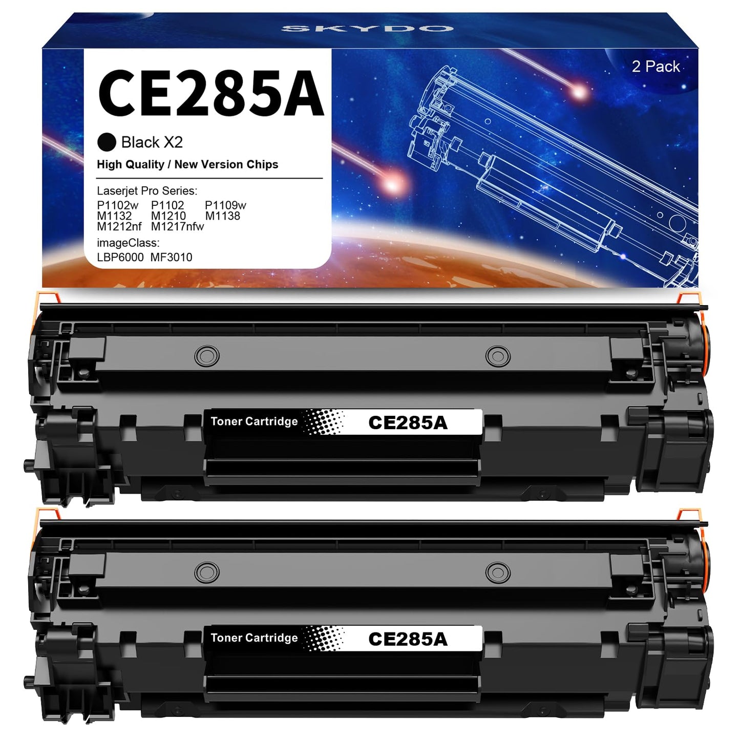 2-Pack 85A Toner Cartridge Compatible Replacement for HP 85A CE285A P1102w Toner Cartridge for LaserJet Pro P1102 P1102w M1212nf P1109w M1217nfw MF3010 1102w Toner Cartridges (2 Black)