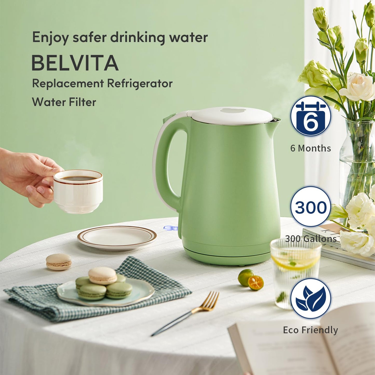 BELVITA DA29-00020B Refrigerator Water Filter Compatible with Samsung DA29-00020B-1, DA29-00020A, DA97-08006A, HAF-CIN/EXP, RF28HFEDBSR, RF28HMEDBSR, RF263BEAESR, RF263TEAESG, RF4267HARS, 469101 3PACK
