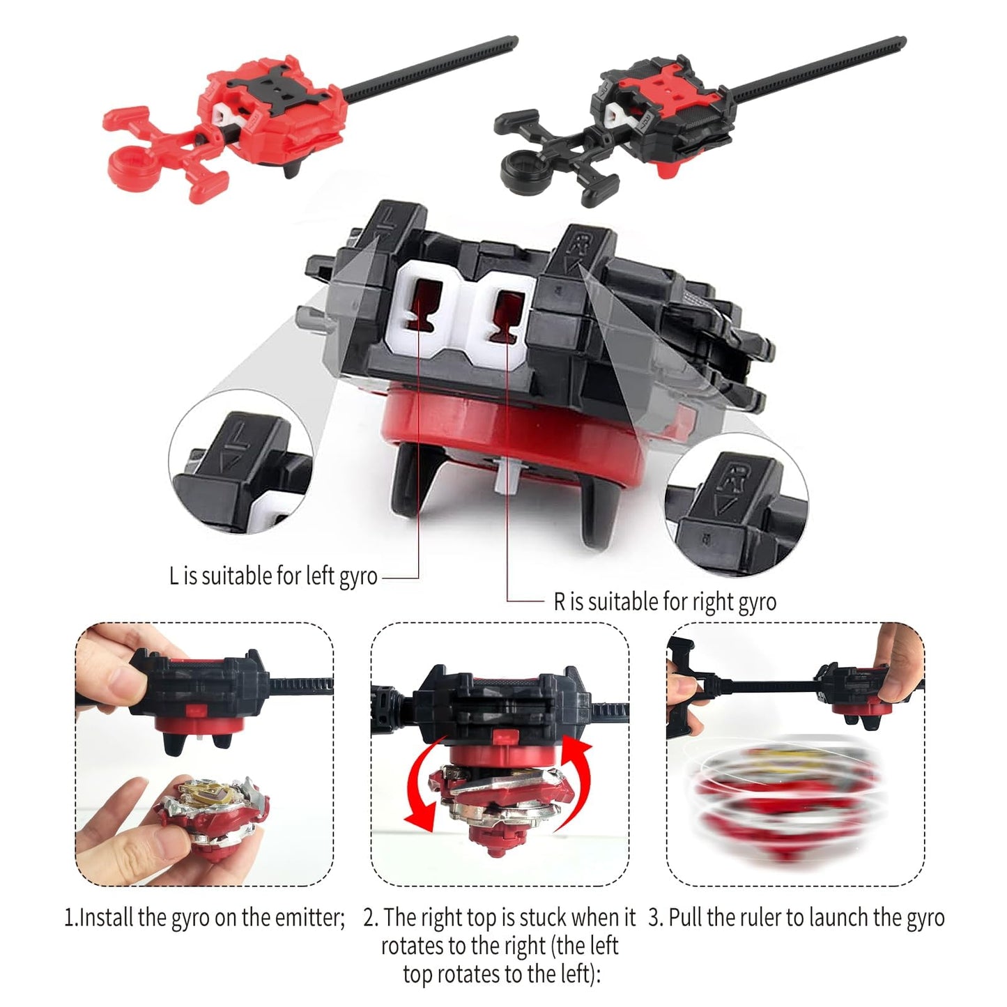 AIBREAY Battling Top Burst Gyro Toy Set 12 Spinning Tops 3 Launchers 1 Grip Toy Combat Battling Game with Portable Storage Box Gift for Kids Children Boys and Girl Ages 6+