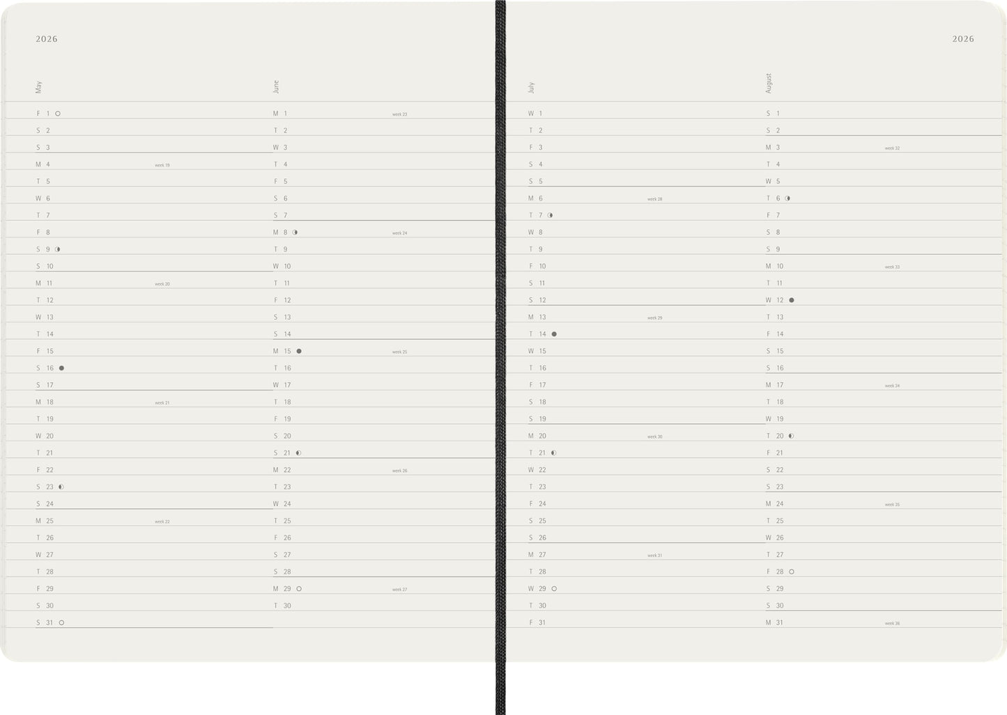 Moleskine Classic 12 Month 2026 Monthly Planner, Soft Cover, XL (7.5" x 9.75"), Black, 128 pages