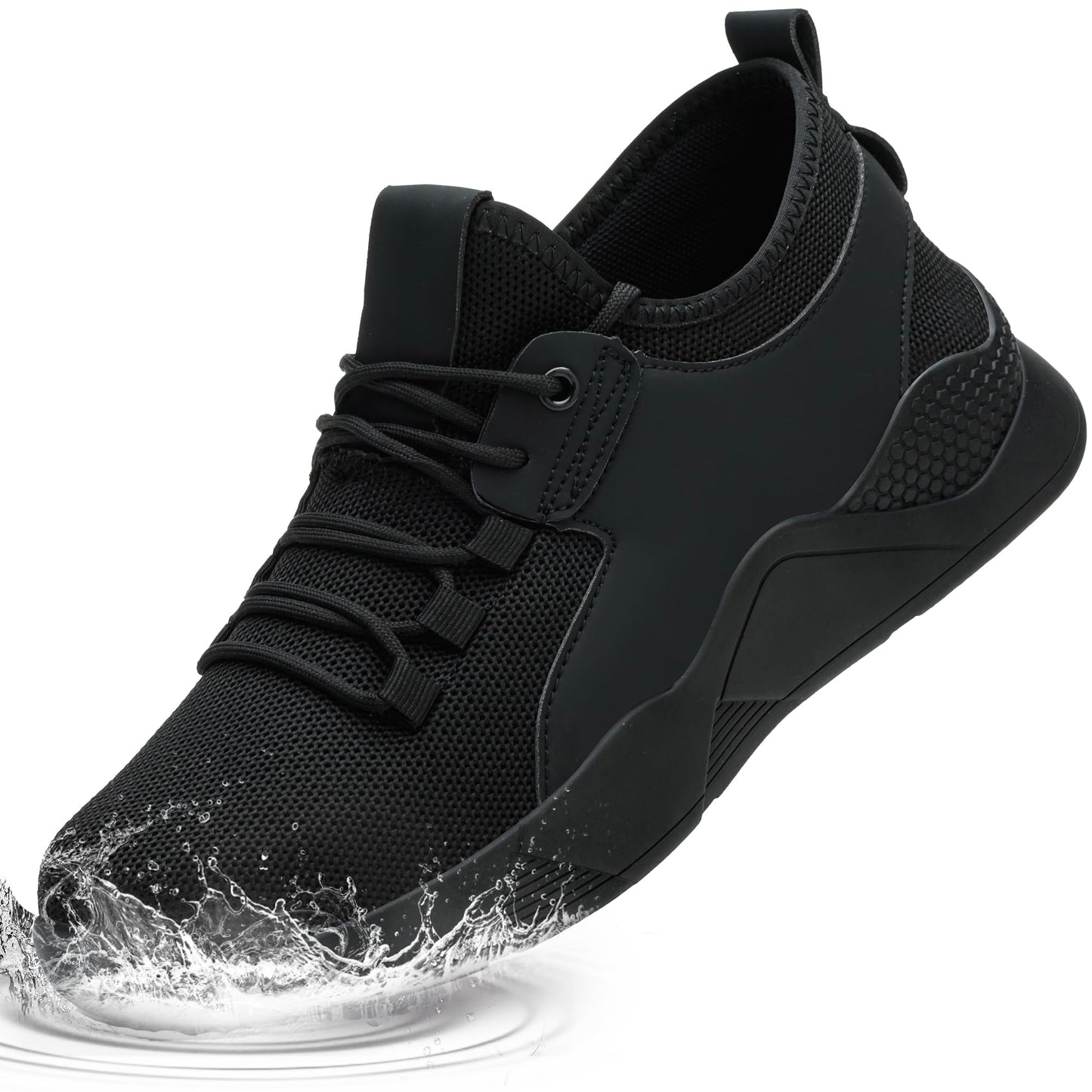 Ulogu Non Slip Waterproof Shoes for Women,Slip On Work Loafers Food Service Restaurant Kitchen Chef Shoes Lightweight Comfort Walking Sneakers Black