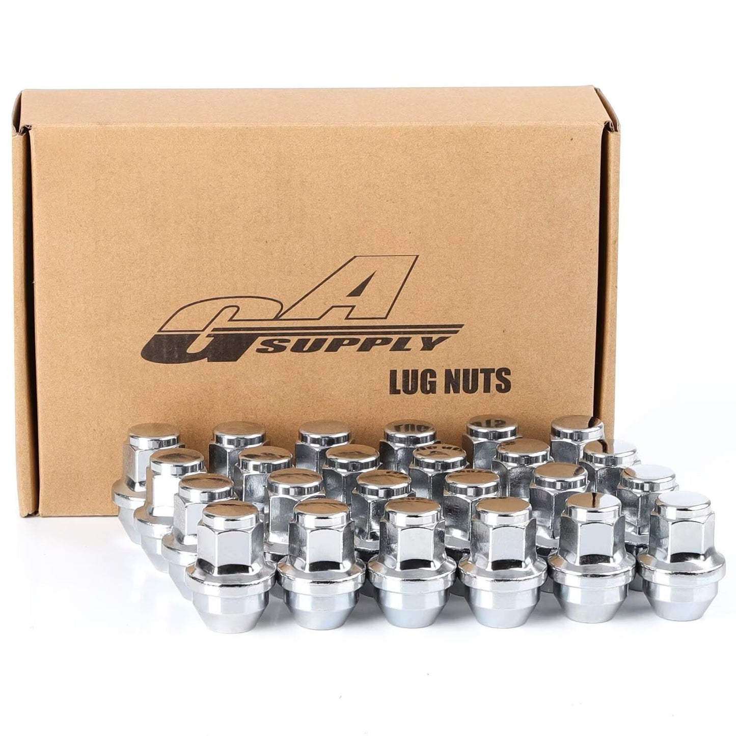 GAsupply 24pcs 14x1.5 One Piece Chrome OEM Factory Style Large Acorn Seat Lug Nuts, Fit for Ford F150 Expedition Lincoln Navigator Factory Stock Wheels, 1.7" (44mm) Tall, 13/16" (21mm) Hex