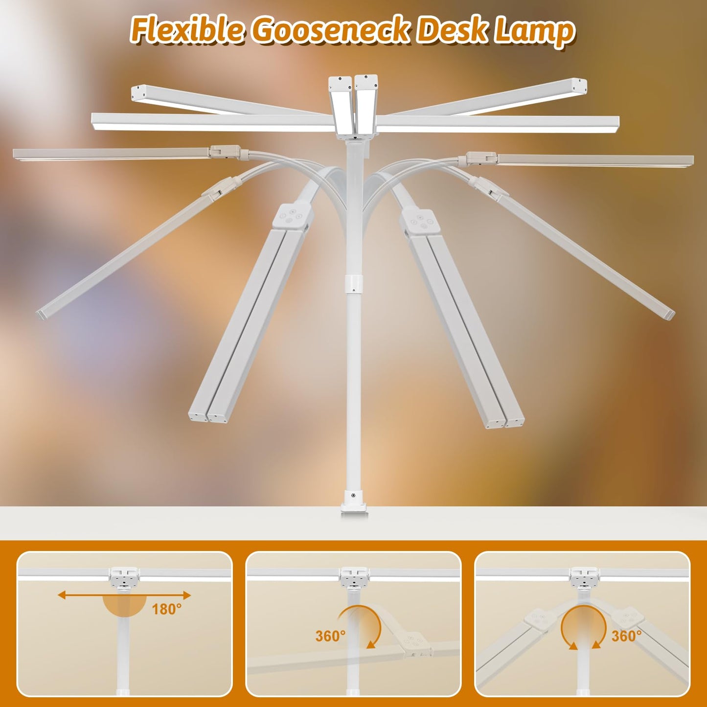 Double Head LED Desk Lamp with Remote Control - Eye Caring Desk Light for Home Dorm Office 24W Brightest Office Lamp for Workbench Architect Reading with Anti-Glare Cover, Timer