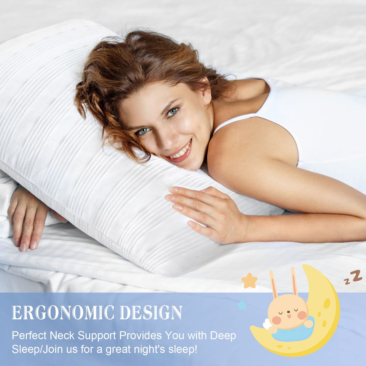 Meoflaw Cooling Pillows for Sleeping King Size Set of 2,Shredded Memory Foam Bed Pillow,Adjustable Loft King Pillow for Side & Back Sleeper-Medium Firm