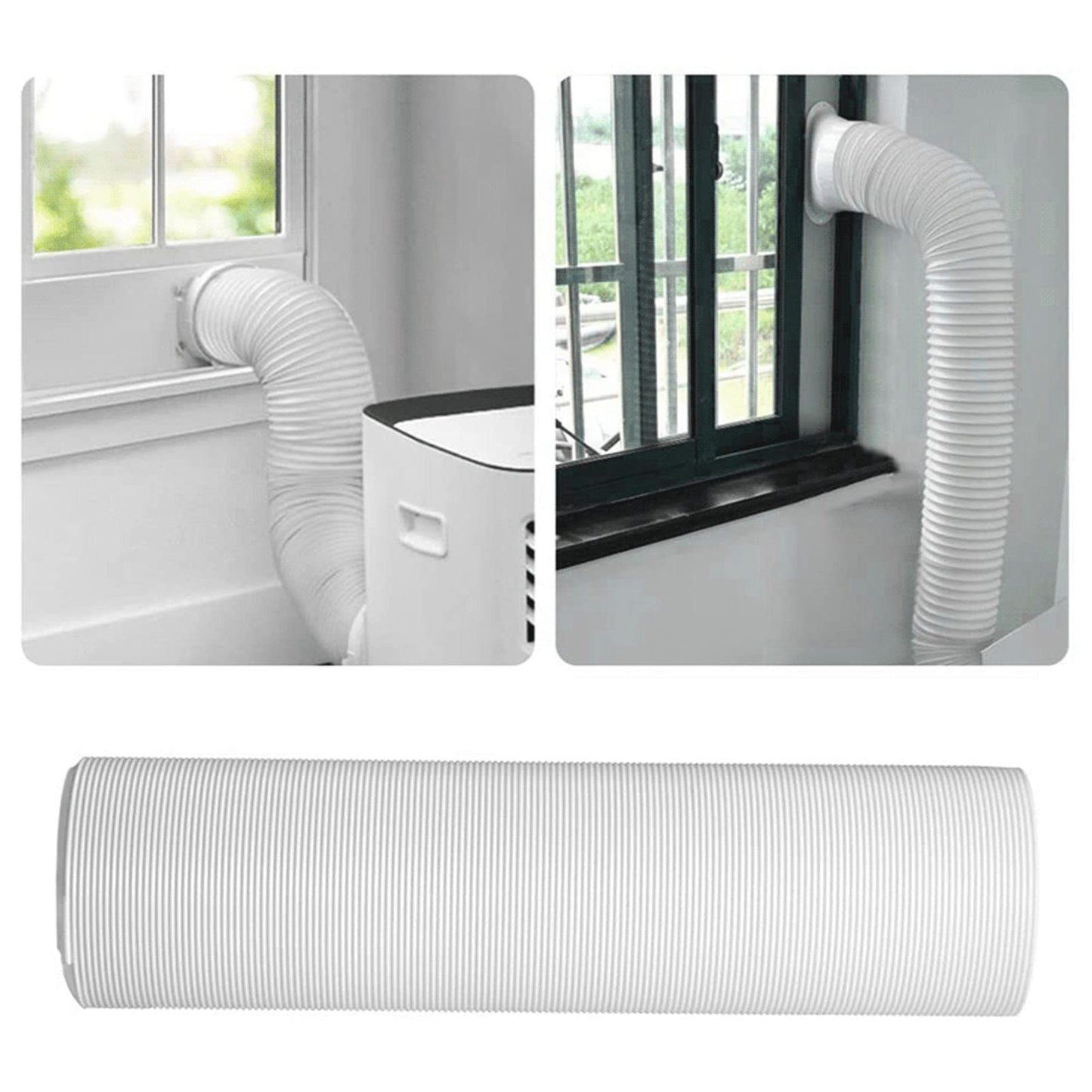 Portable Air Conditioner Hose, 78.7 Inch Long 5.9 Inch Diameter AC Exhaust Vent Flexible Exhaust Hose for Air Conditioner Counter Replacement or Extension Tube