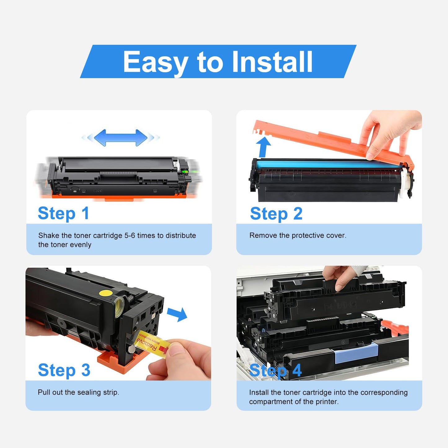 HenceBuy Compatible Canon 067H 067 Toner Cartridge Set for Canon CRG-067H 067H 067 Work with Color ImageClass MF656Cdw LBP632Cdw MF654Cdw MF653Cdw LBP633Cdw MF650C LBP630C MF652Cw - 4 Pack