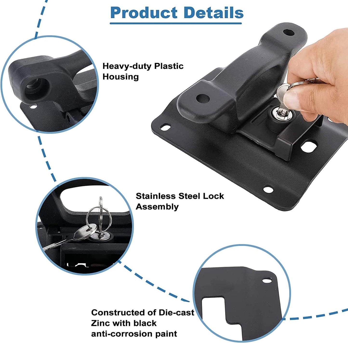 Toolly Box Link Tie Down Brackets with Tie Down Anchors Cleats Locking Kit Compatible with 2015-2025 F150 F250 F350, Replacement for Ford FL3Z-9928408-AB FL3Z-99000A64-B