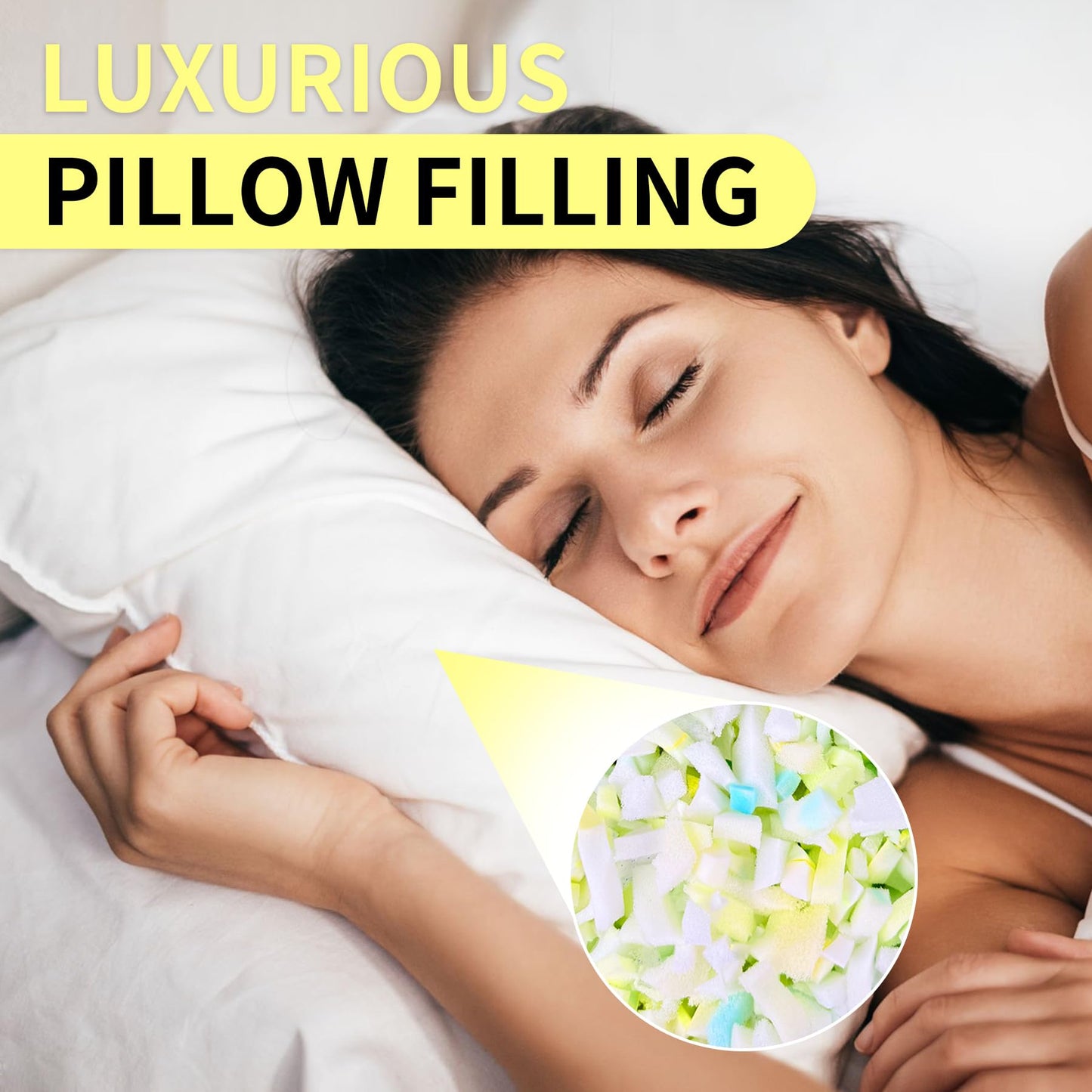 Jecqbor 10lbs Shredded Memory Foam Bean Bag Filler - Ultra-Soft Pillow Stuffing for Couches, Cushions, Stuffed Animals, Dog Beds, and DIY Arts & Crafts Projects