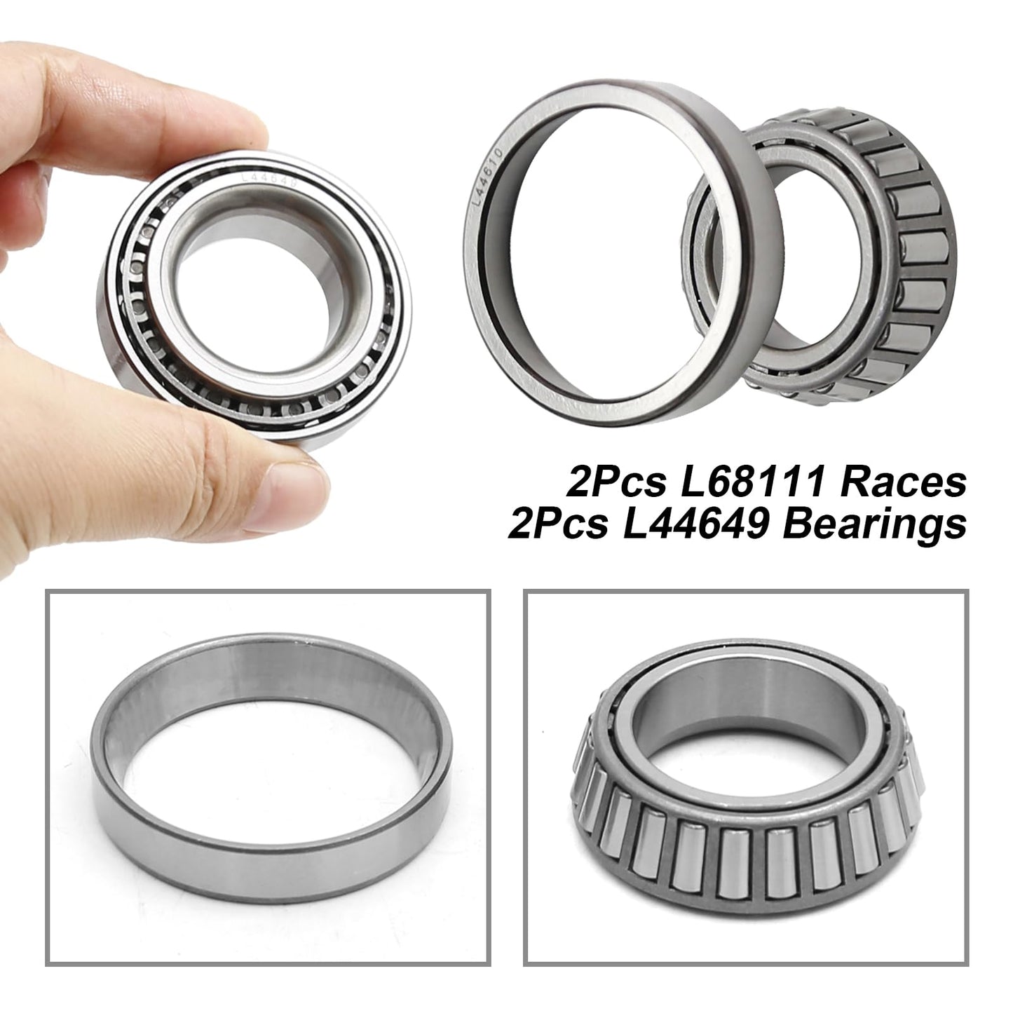 Anxingo Set of 2 Trailer Wheel Hub Bearings Kit L68149 L44649 Boat Trailer Axle Hub Bearing Kit Replacement for 3500 1.719 inch 84 Spindle