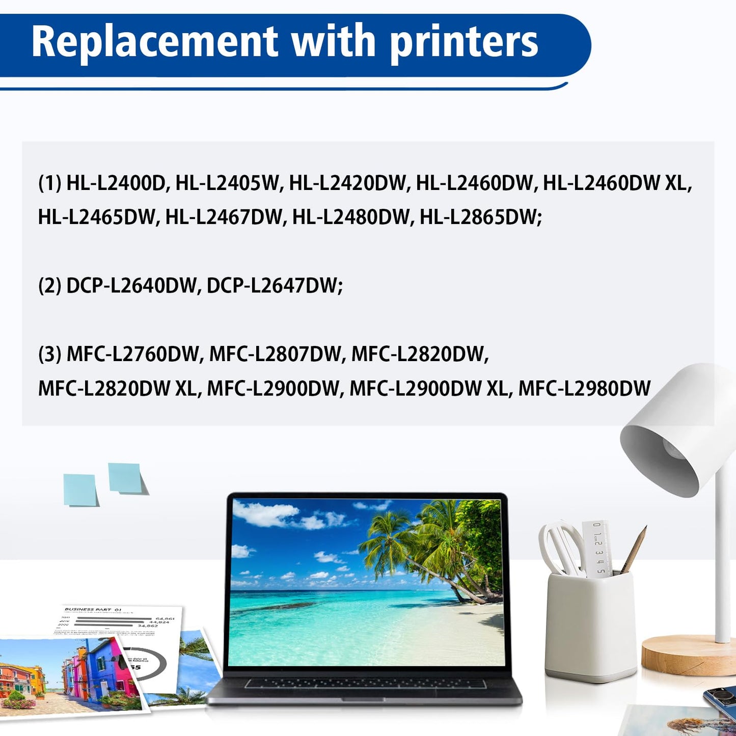 TN830XL Toner Replacement for Brother Toner TN830 XL TN-830 for Brother HL-L2460DW DCP-L2640DW MFC-L2820DW MFC-L2900DW HL-L2405W MFC-L2807DW MFC-L2760DW HL-L2400D Printers TN830/XL/V Toner (1 Black)