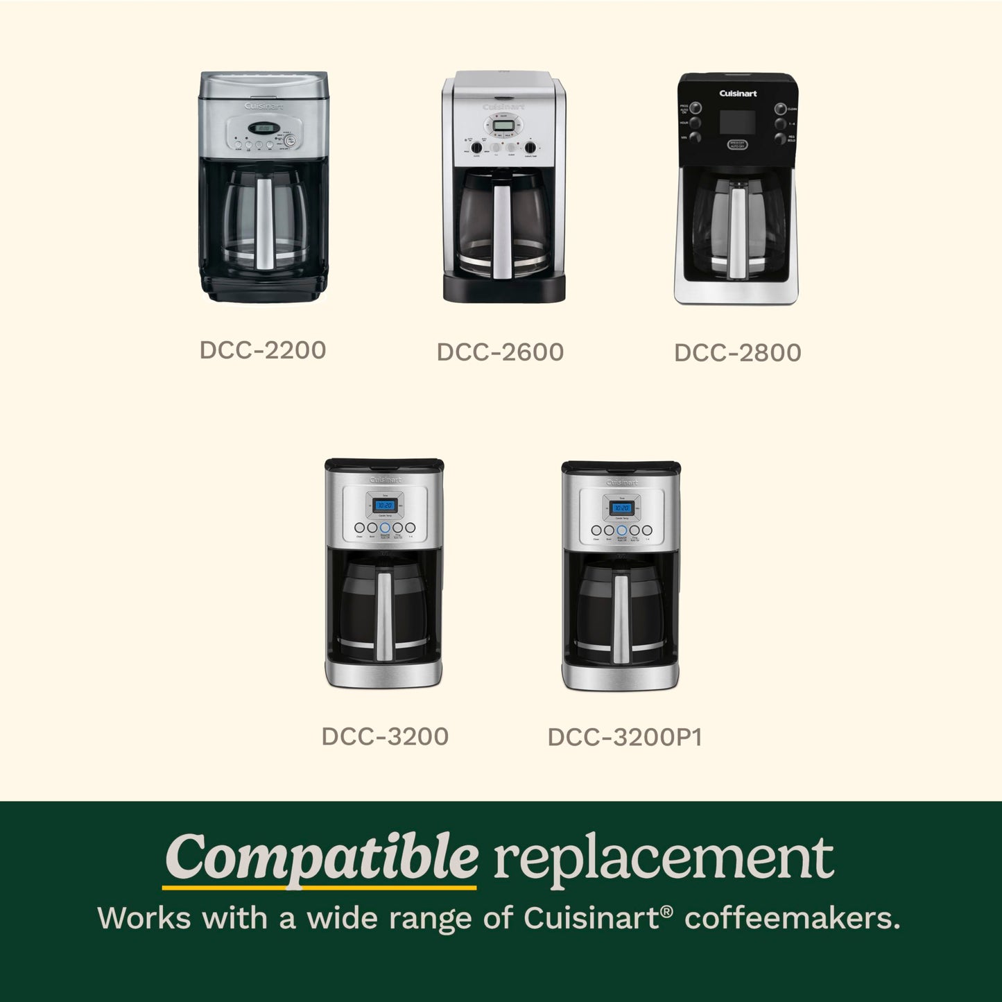 Cuisinart 14-Cup Replacement Glass Carafe, Black (DCC-2200RC)