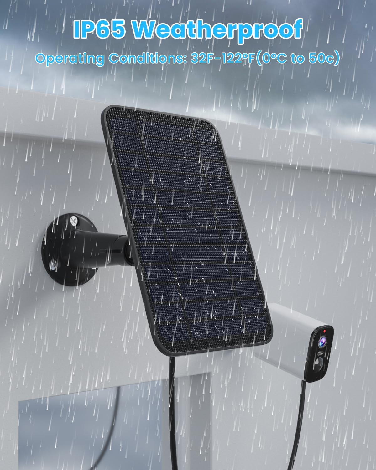 2 Pack 5W Solar Panel for Blink Camera, Solar Panel Charger Compatible with Blink Outdoor/Outdoor(3rd Gen)/XT XT2 Camera, IP65 Weatherproof with Secure Wall Mount, 13.1ft Charging Cable & Rubber Plug