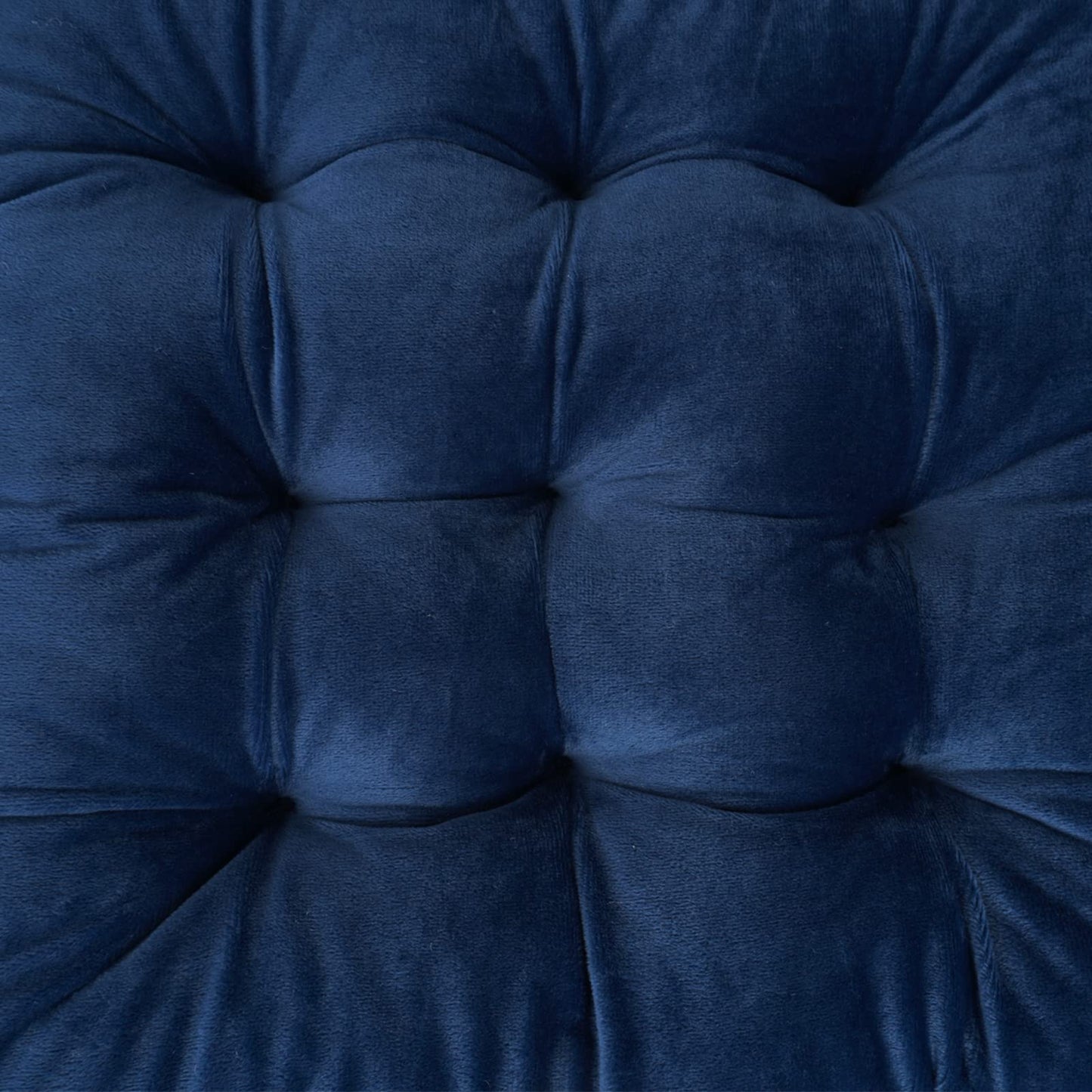 ELFJOY 4 Pack Chair Cushions for Dining Chairs Chair Pads Cushion for Kitchen Office Tufted Square Seat Cushion with Ties (16" Navy Velvet)