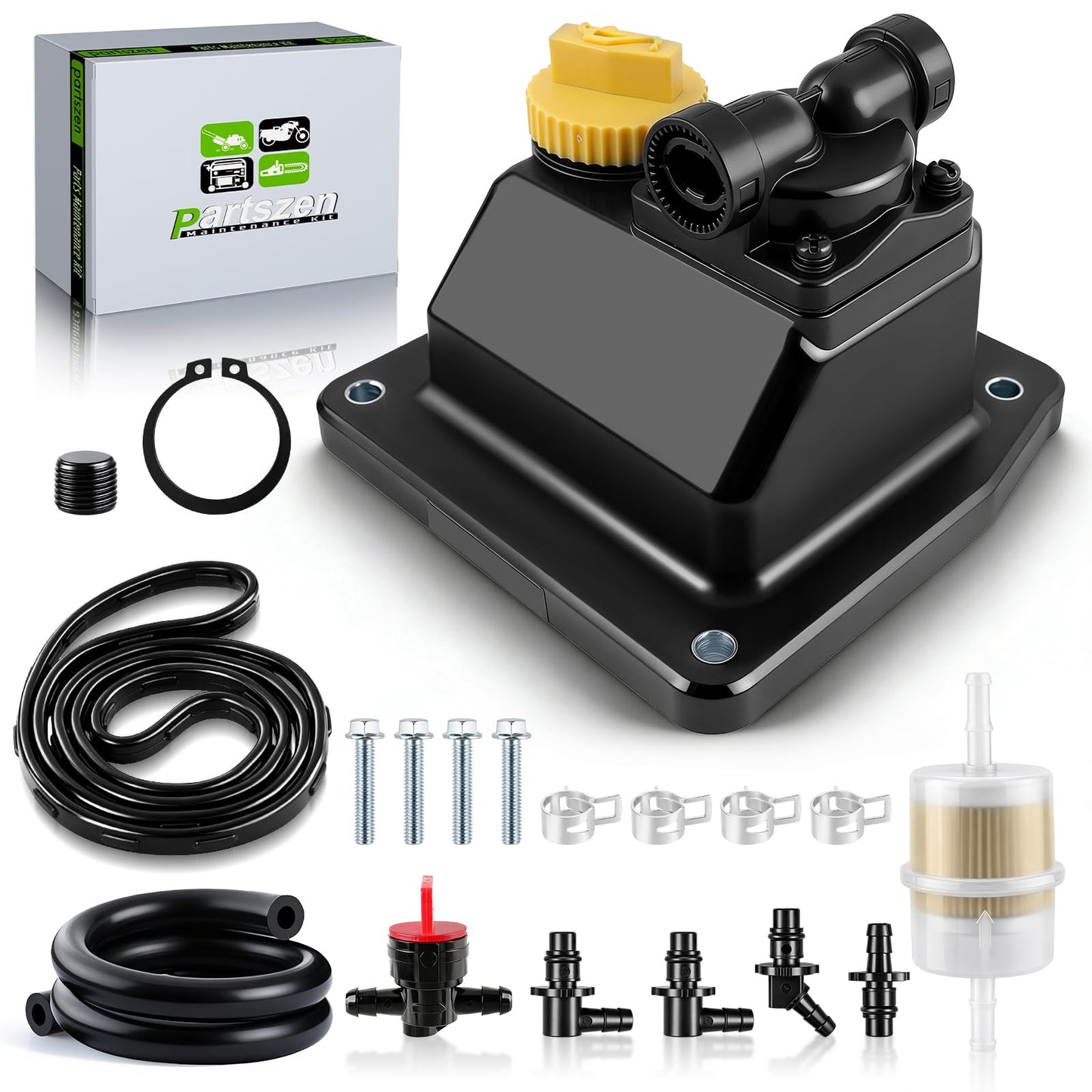 partszen Fuel Pump for Kohler CH18 CH19 CH20 CH22 CH23 CH25 CH640 CH730 Replaces 24 559 02-S 24-559-03-S 24 559 05-S 24-559-08-S 24-559-10-S with Fuel Filter with Generator Fuel Tank Shut off Valve