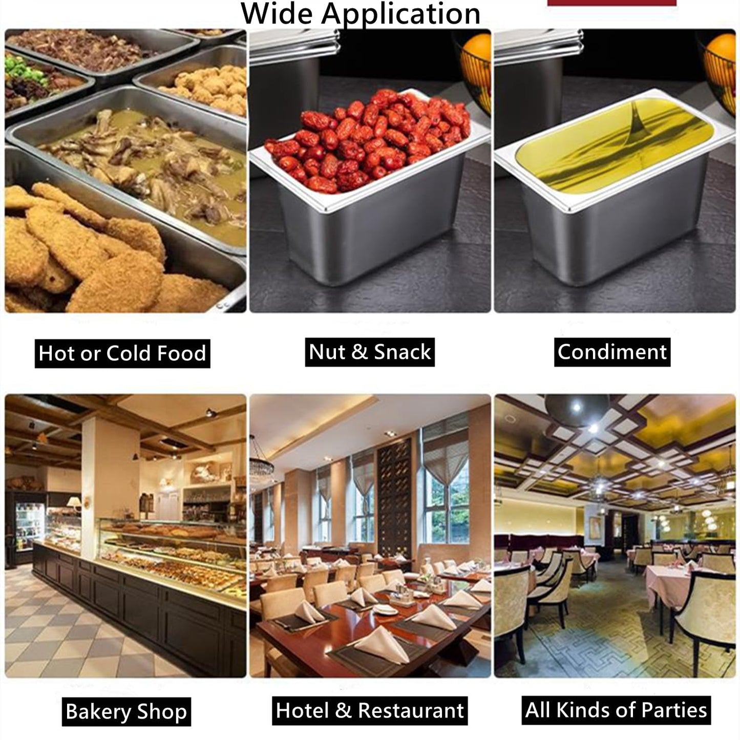 8 Set Stainless Steel Hotel Pans with Lids, 4 Inch Deep Commercial Food Pans, Steam Table Pans Catering Pans, Metal Food Containers for Kitchen, Restaurant, Party Buffet, Event, Canteen, Catering