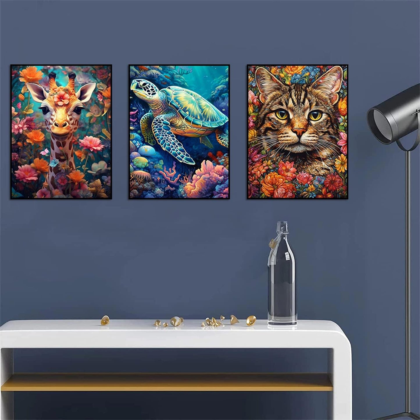 9 Pack Diamond Painting Kits, Peacock 5D Diamond Art Kits for Adults Cow Full Drill Diamond Paintings Kit for Adults Beginners, DIY Animal Diamond Painting Packs Gem Art Home Wall Decor 11.8x15.7in