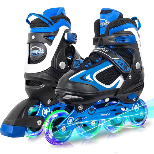 Boys Inline Skates for Kids with Light up Wheels,Flashing Beginner Roller Skates Blades Toddler and Girls Size 1-4