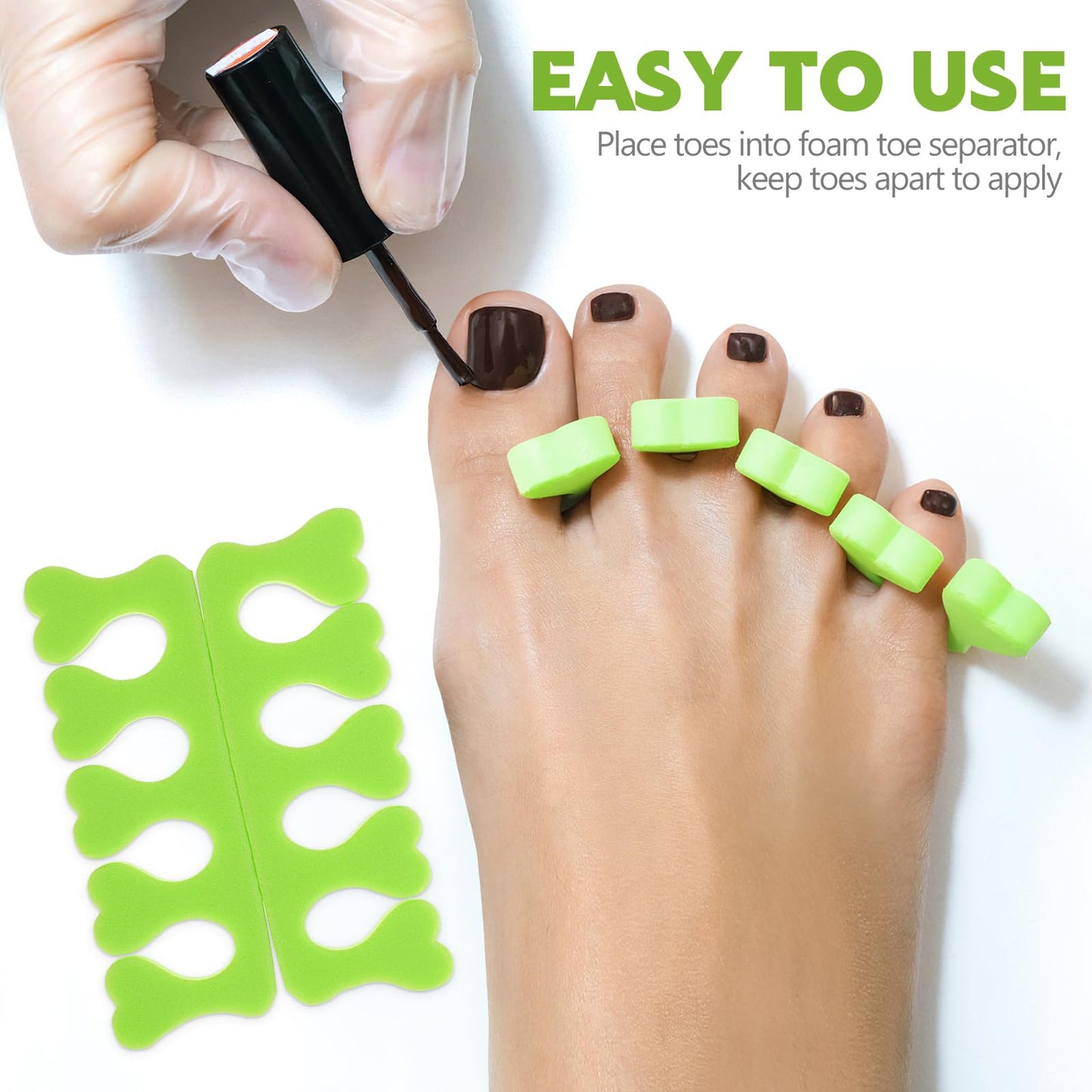 Beavorty 100 Pairs Foam Toe Separators Finger Toe Spacers Disposable Toes Dividers for Nail Art Manicure Polish Pedicure DIY Tools