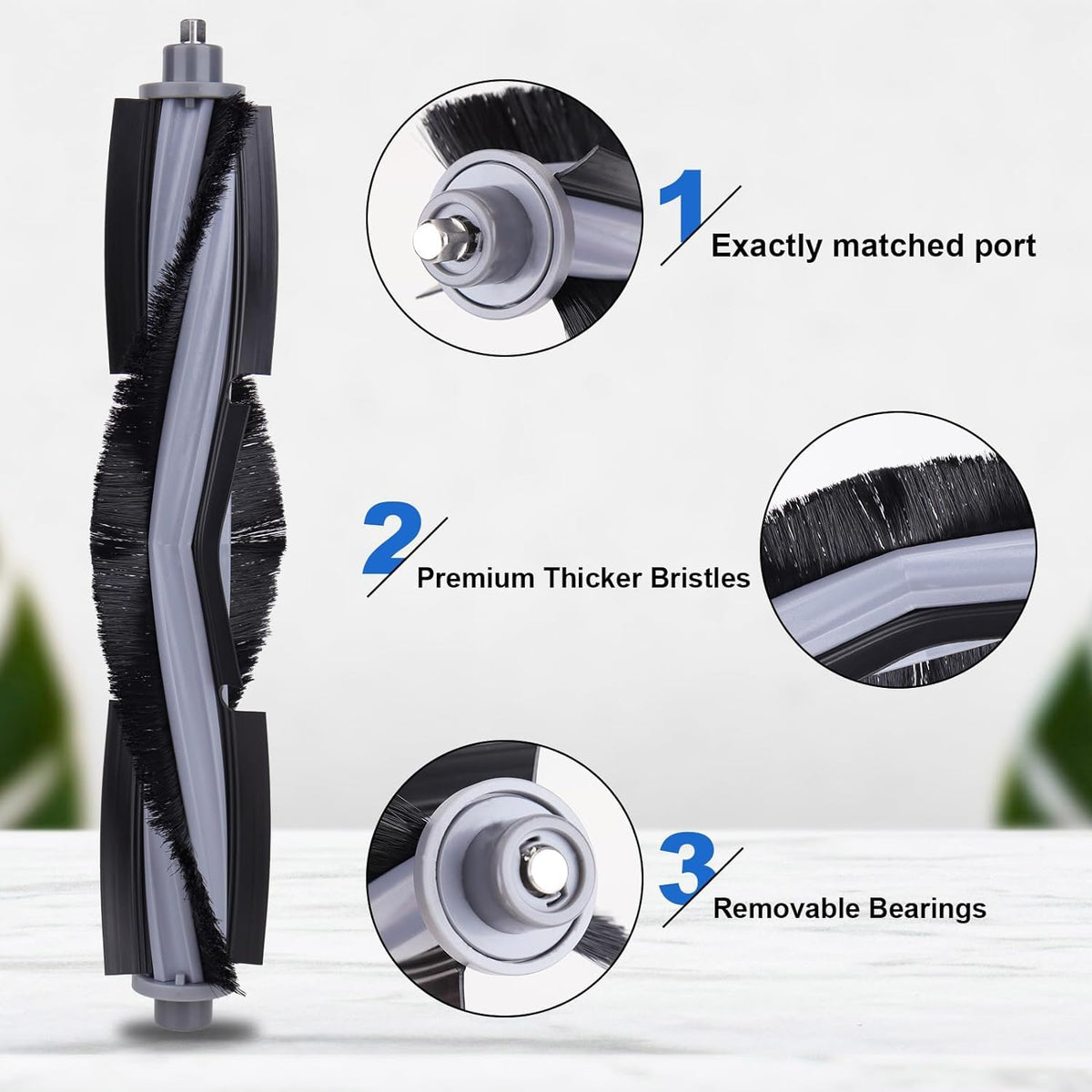Replacement Accessaries Set for Ecovacs Deebot X2 Omni / X2 / X2 Pro / DEX86 Robot Vacuums, 1 Main Brush, 6 Side Brushes, 4 Filter, 6 Mop Pads, 6 Dust Bag, 1 Brush