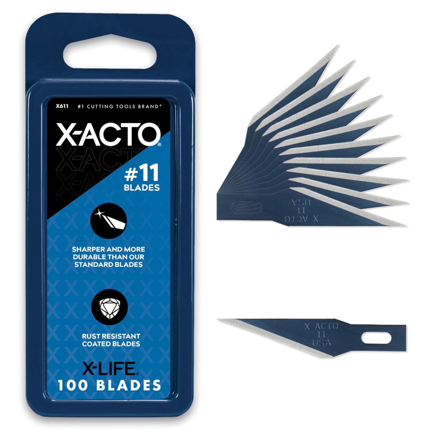 X-Acto No.11 Blades for X-Acto Knives, Bulk Pack, 100 Blades per Box (X611)