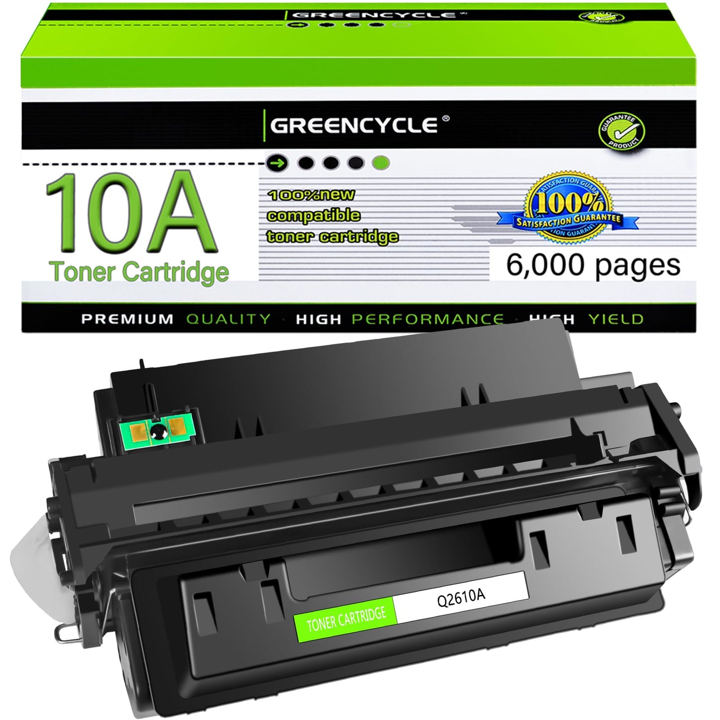 GREENCYCLE 1 Pack High Yield 10A Q2610A Toner Cartridge Replacement Compatible for Laser Jet 2300 2300d 2300dn 2300dtn 2300L 2300n Printer