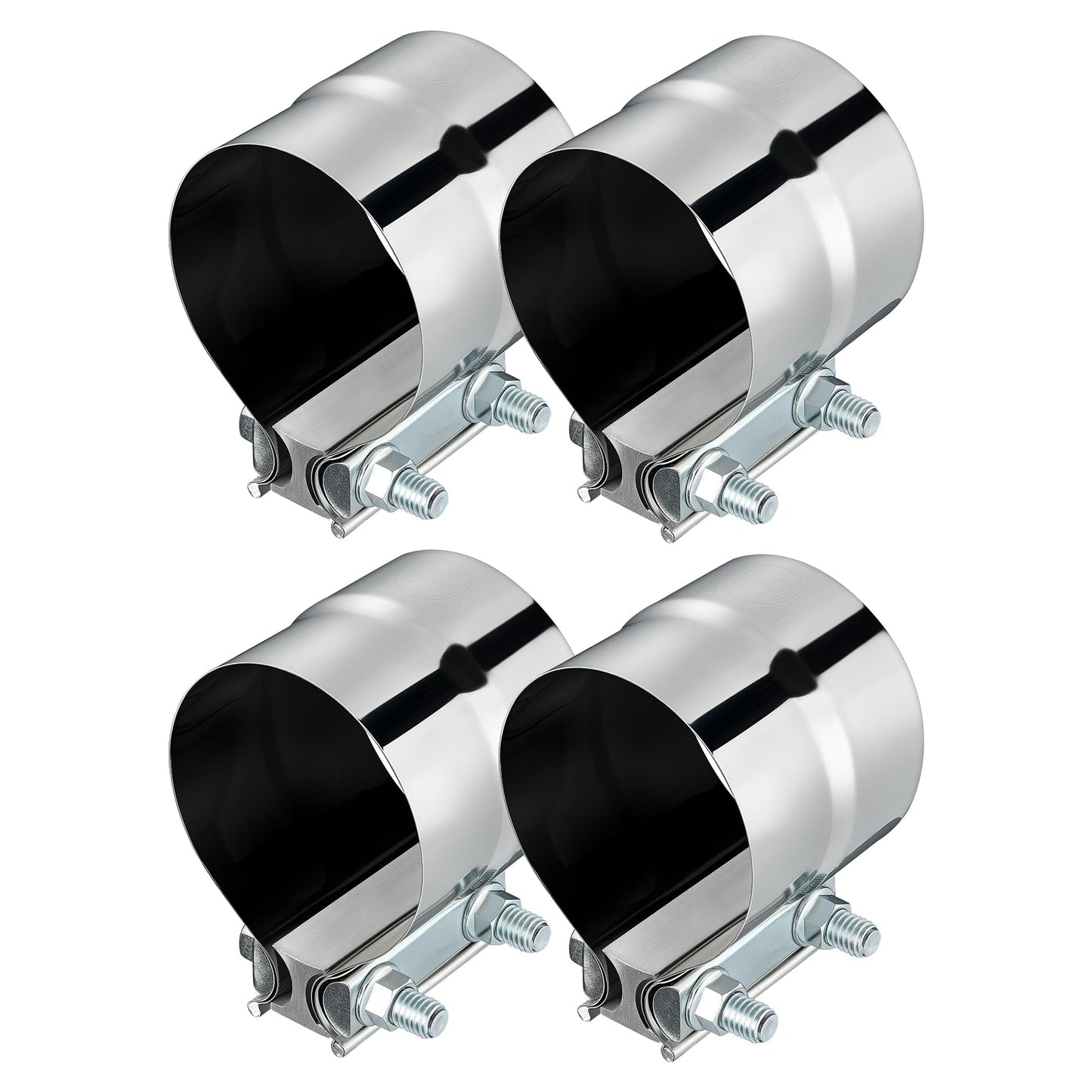 EVIL ENERGY 3.0 Inch Exhaust Clamp, Lap Joint Band Clamp Stainless Steel 4Pcs