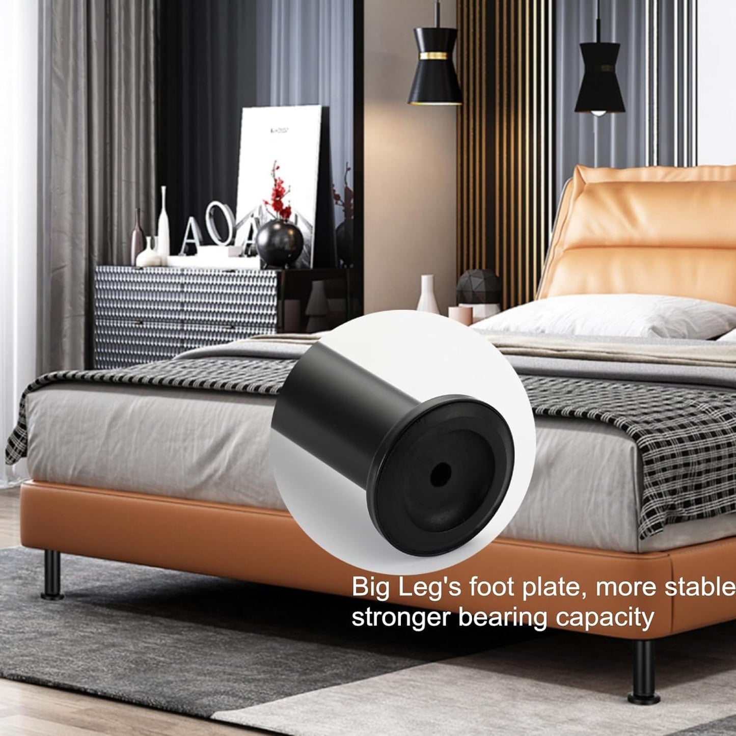 4 Pcs 7"-13" Adjustable Bed Legs, YELIKIT Adjust Height Bed Support Legs for Bed Frame/Bed Center Slat, Metal Adjustable Furniture Replace for DIY Furniture, Kitchen Cupboard Sofa Beds(18-33CM)