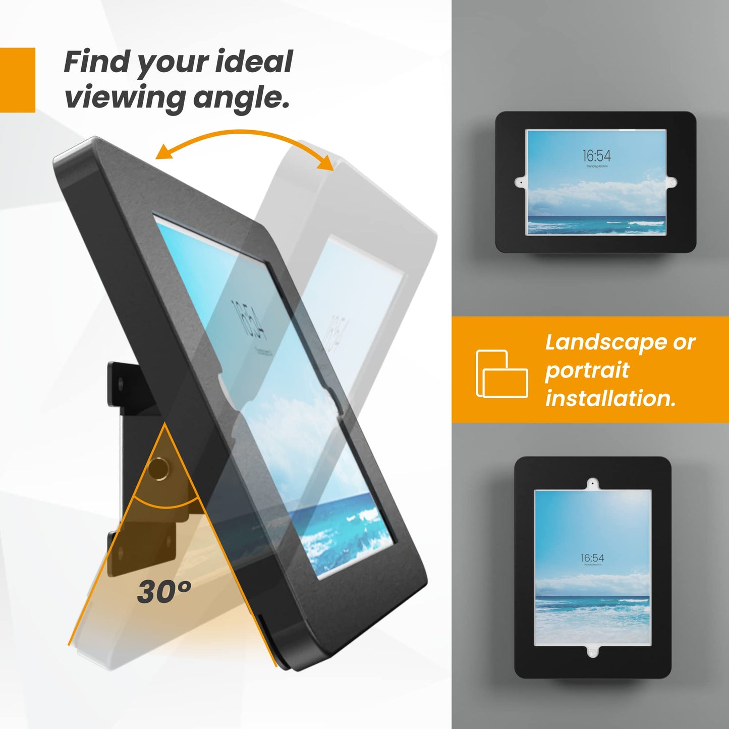 Beelta Tablet Wall Mount Compatible with 10.2 inch iPad 7 8 9 Gen, Lockable Secure Wall Mount