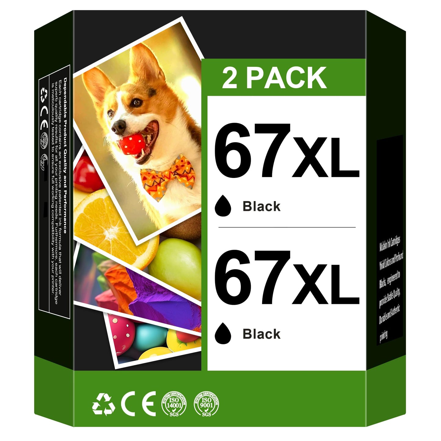 67 XL Ink Cartridges for HP 67XL HP67XL Black Ink Cartouche Encre for HP 67 Combo Pack for HP 67 XL for HP Deskjet 2700 Ink Cartridges for Envy 6000 6055 6052 6032 6075 DeskJet 2755 2700 4155 Printer
