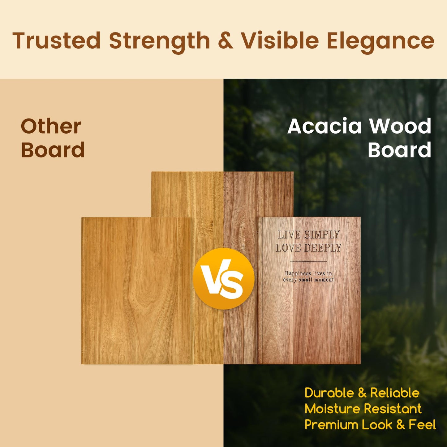 Book Cutting Board Set of 3 with Stand - Bierofaro Acacia Wood Chopping Boards for Kitchen, Decorative Book-Shaped Wooden Board for Cheese, Bread, Meat & Serving - Housewarming Gift