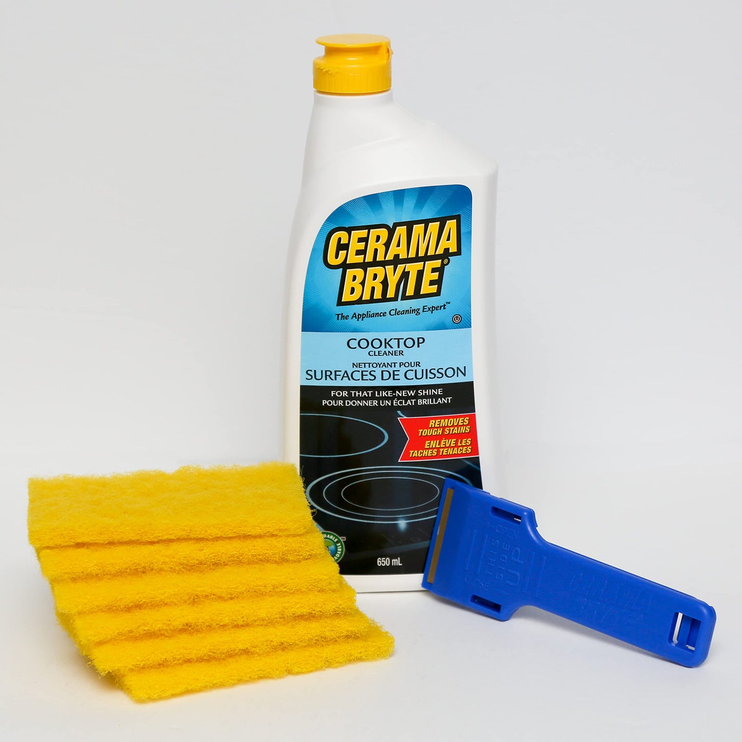 Ceramic Cooktop Cleaner Kit,650 ml (22 oz.) stovetop cleaner,scraper and 6 pads,stove top cleaner and oven cleaner,8 Piece Set