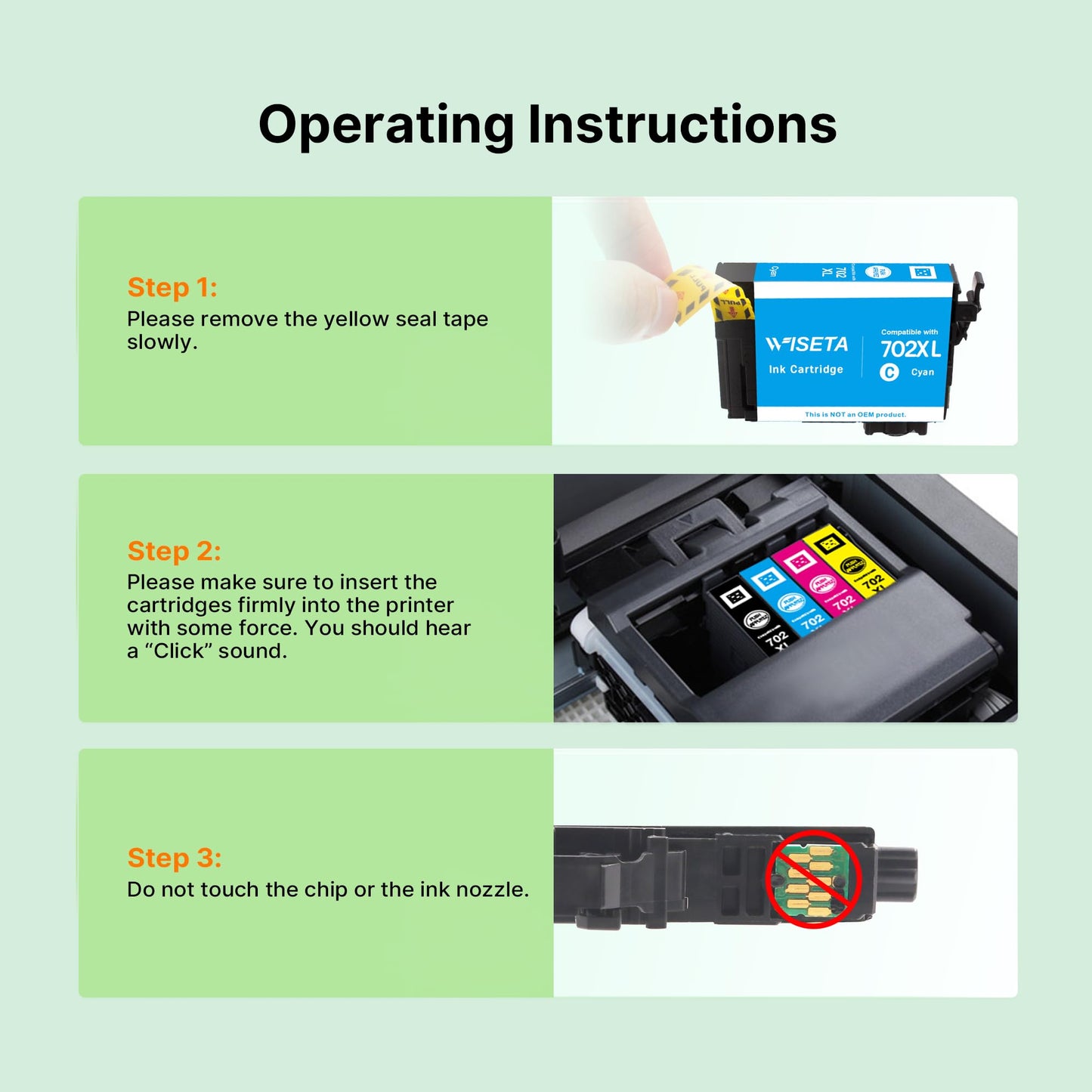 702XL Ink Cartridges Remanufactured Replacement for Epson 702XL 702 702 XL T702XL for Workforce Pro WF-3720 3730 3733 Printer Ink 702 (4 Pack B/C/M/Y)
