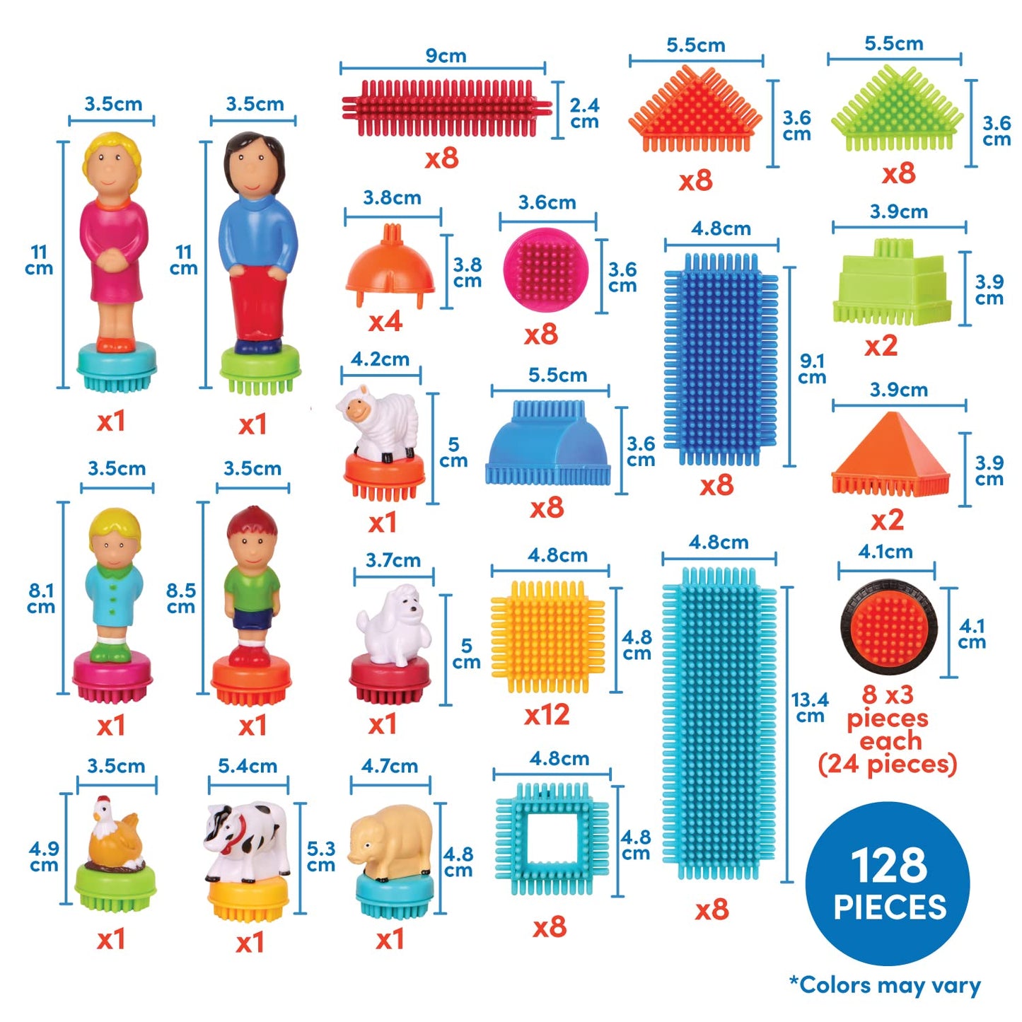 Battat – Bristle Blocks – STEM Interlocking Building Blocks – 113 Pieces Playset – Reusable Storage Case – Developmental Toys for Toddlers & Kids – Deluxe Builder Case – 2+ Years