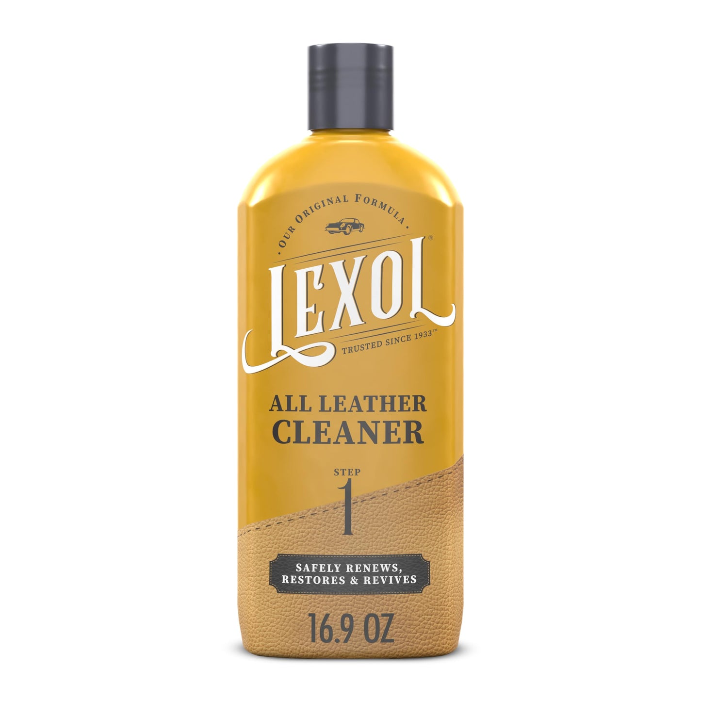 Lexol Leather Cleaner, pH-Balanced for Use on Leather Apparel, Furniture, Auto Interiors, Shoes, Handbags and Accessories, 16.9 oz